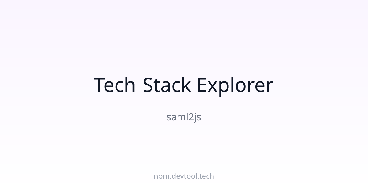 saml2js - Tech Stack & Dependencies | DEVTOOL.TECH