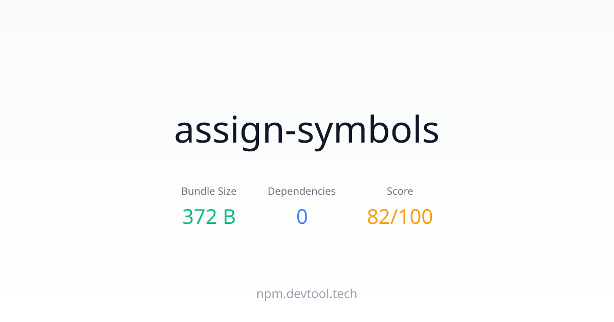 assign-symbols - Size, Dependencies & Analysis | DEVTOOL.TECH