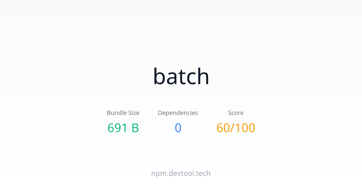 batch - Size, Dependencies & Analysis | DEVTOOL.TECH