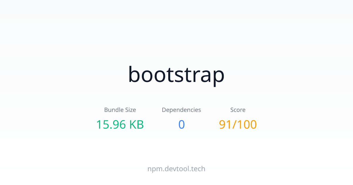 bootstrap - Size, Dependencies & Analysis | DEVTOOL.TECH