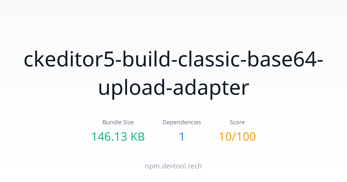 ckeditor5-build-classic-base64-upload-adapter - Size, Dependencies ...