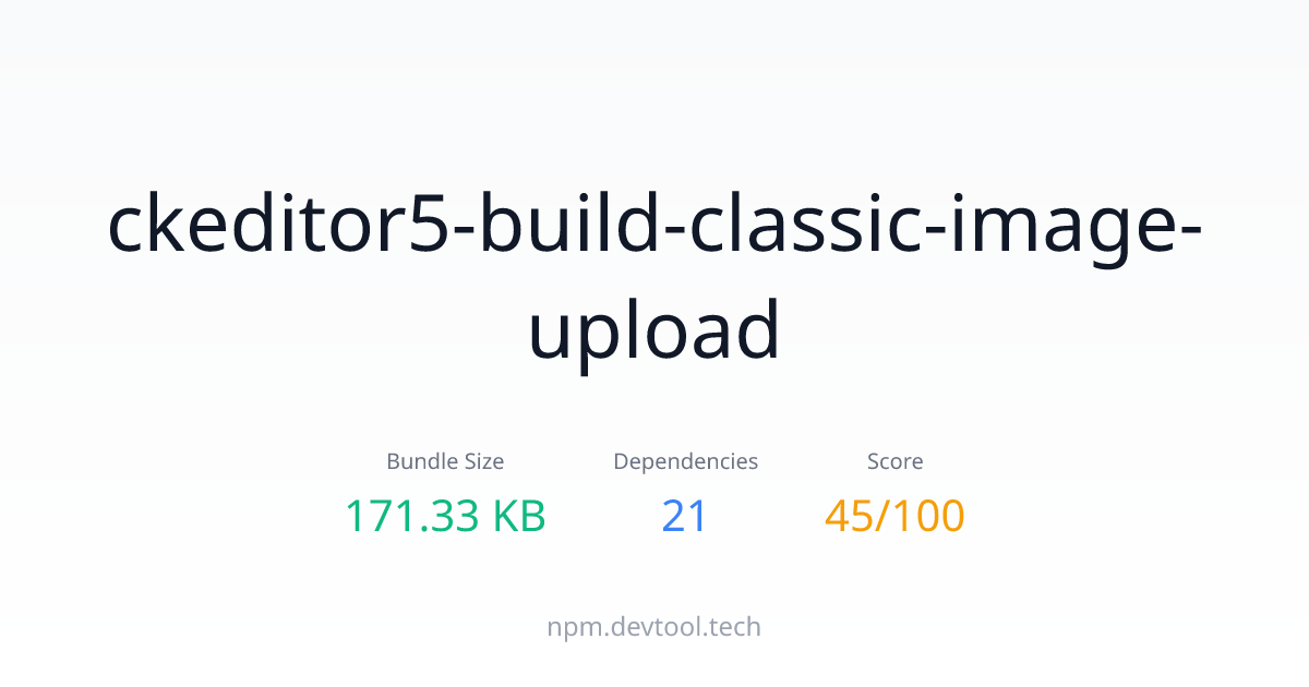 ckeditor5-build-classic-image-upload - Size, Dependencies & Analysis ...
