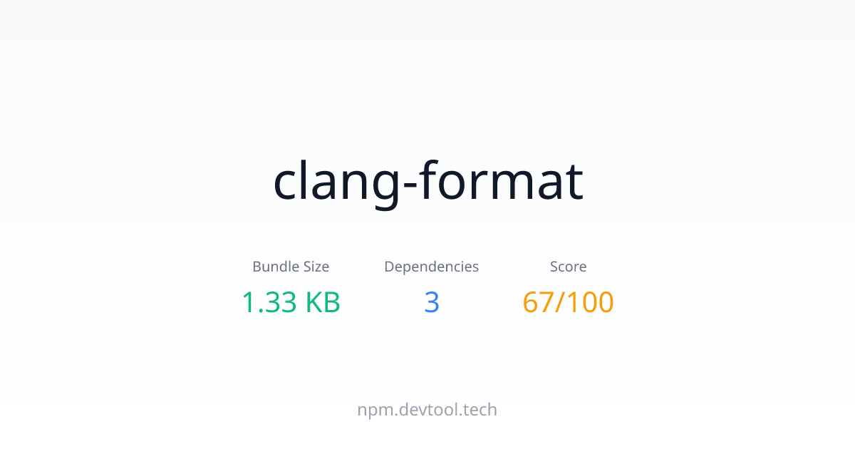 clang-format - Size, Dependencies & Analysis | DEVTOOL.TECH