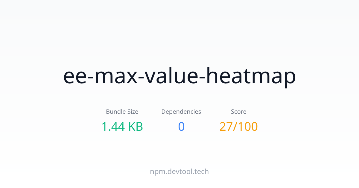ee-max-value-heatmap - Size, Dependencies & Analysis | DEVTOOL.TECH