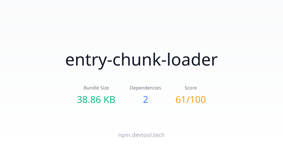 entry-chunk-loader - Size, Dependencies & Analysis | DEVTOOL.TECH