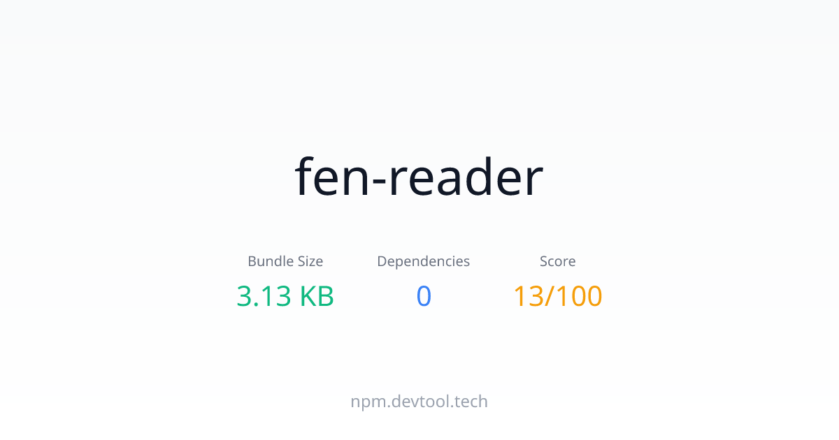 fen-reader - Size, Dependencies & Analysis | DEVTOOL.TECH