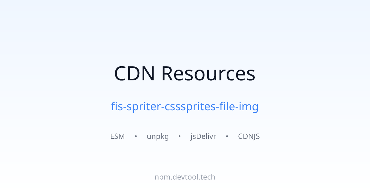 fis-spriter-csssprites-file-img CDN Links - ESM, unpkg, jsDelivr ...