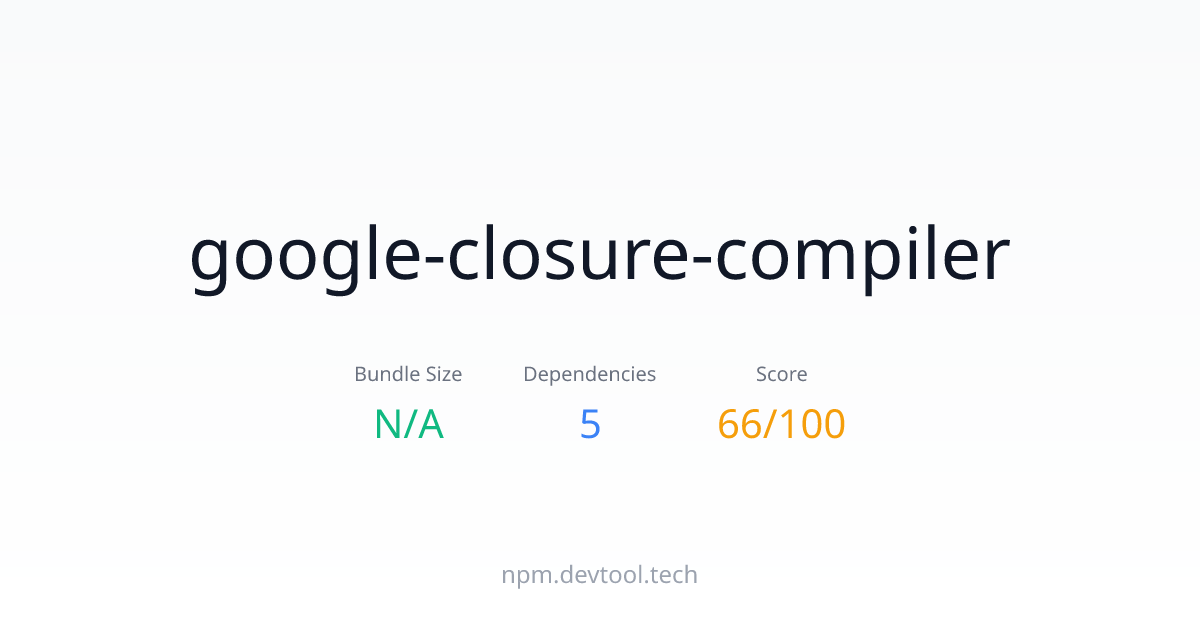 google-closure-compiler - Size, Dependencies & Analysis | DEVTOOL.TECH