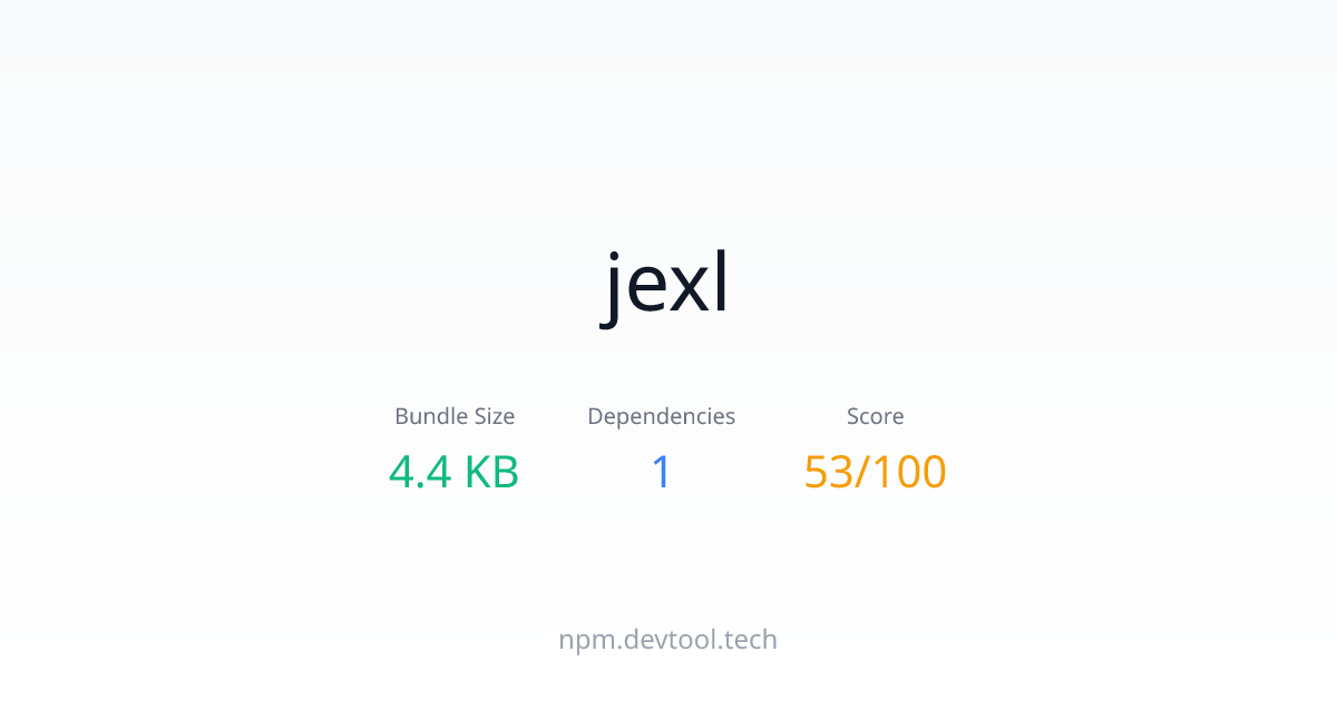 jexl - Size, Dependencies & Analysis | DEVTOOL.TECH