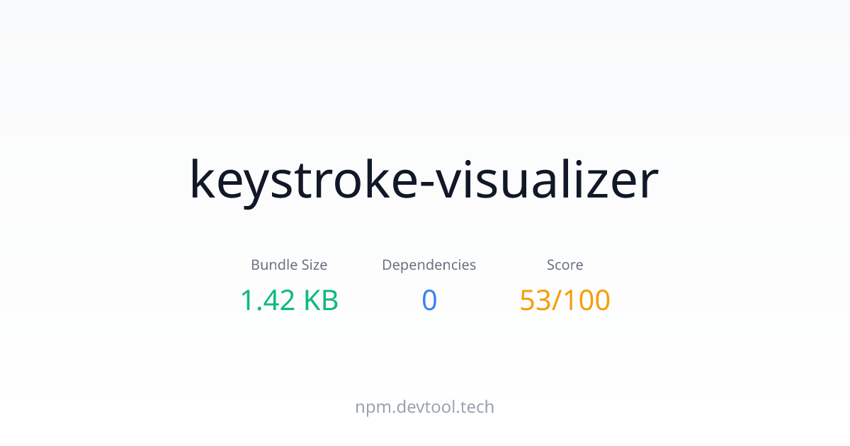 keystroke-visualizer - Size, Dependencies & Analysis | DEVTOOL.TECH