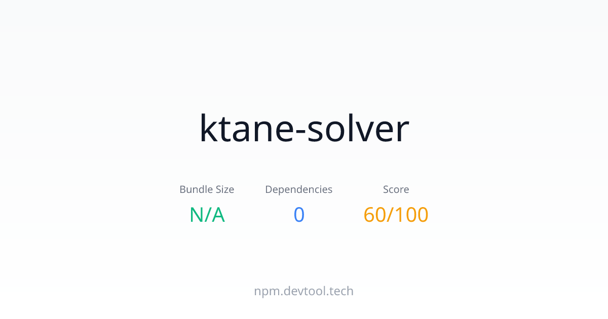 ktane-solver - Size, Dependencies & Analysis | DEVTOOL.TECH