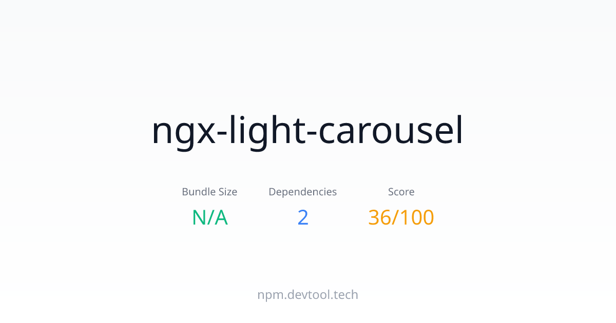 ngx-light-carousel - Size, Dependencies & Analysis | DEVTOOL.TECH