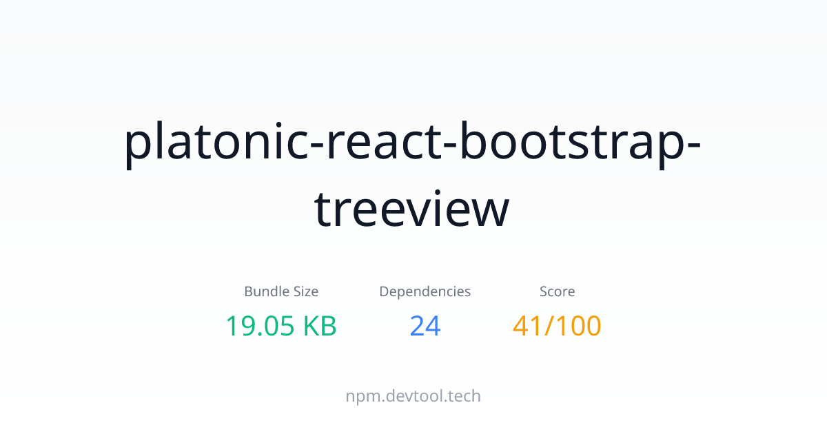 platonic-react-bootstrap-treeview - Size, Dependencies & Analysis ...