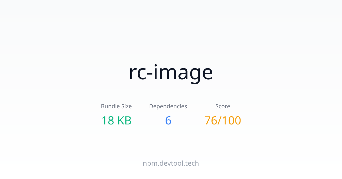 rc-image - Size, Dependencies & Analysis | DEVTOOL.TECH