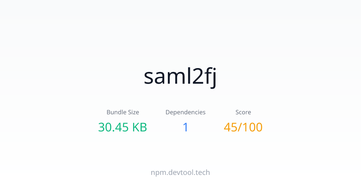 saml2fj - Size, Dependencies & Analysis | DEVTOOL.TECH