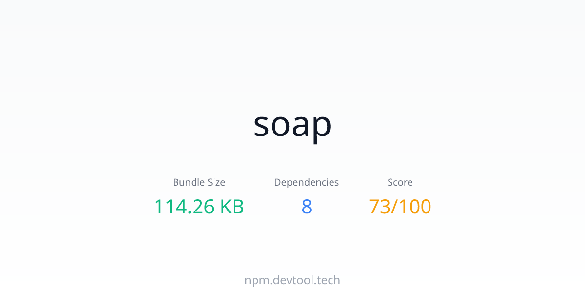 soap - Size, Dependencies & Analysis | DEVTOOL.TECH