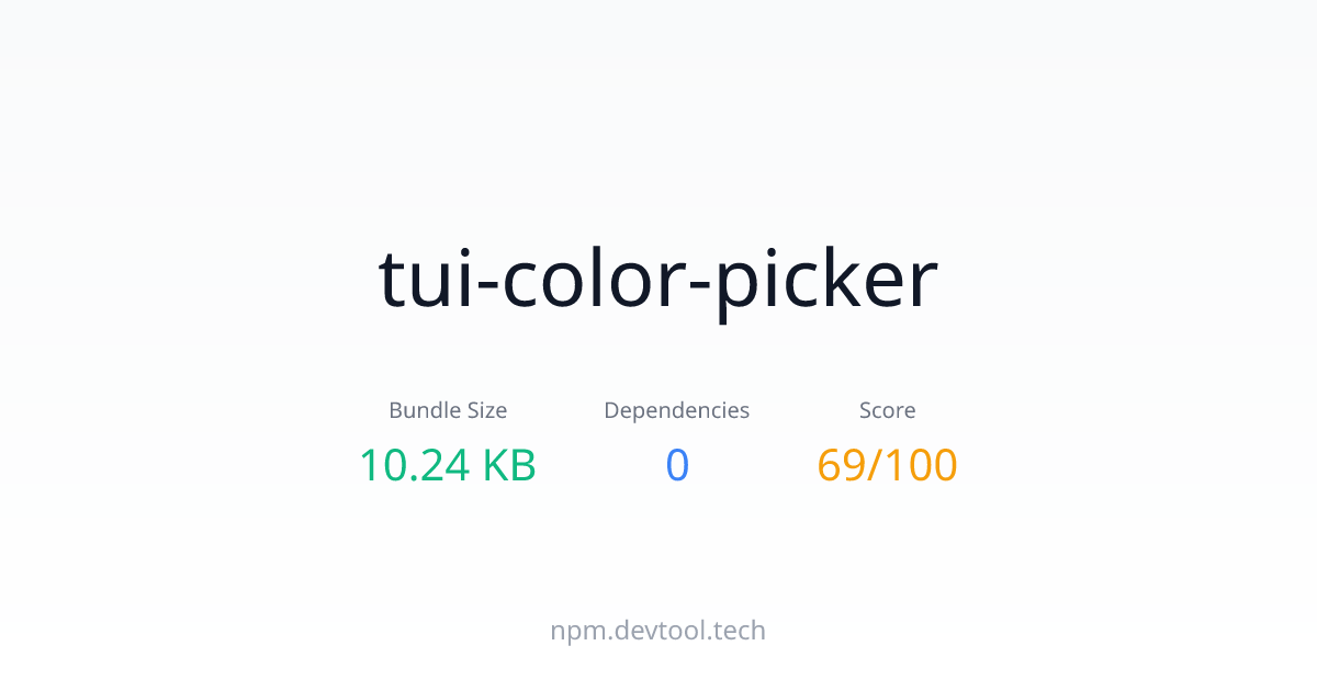 tui-color-picker - Size, Dependencies & Analysis | DEVTOOL.TECH
