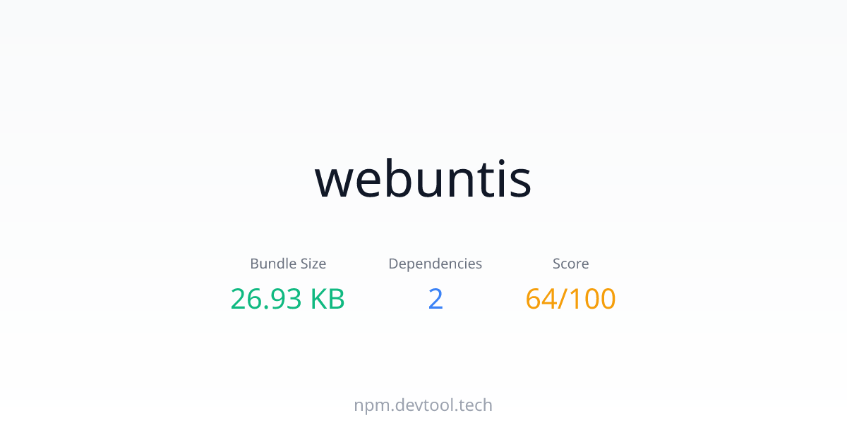 webuntis - Size, Dependencies & Analysis | DEVTOOL.TECH