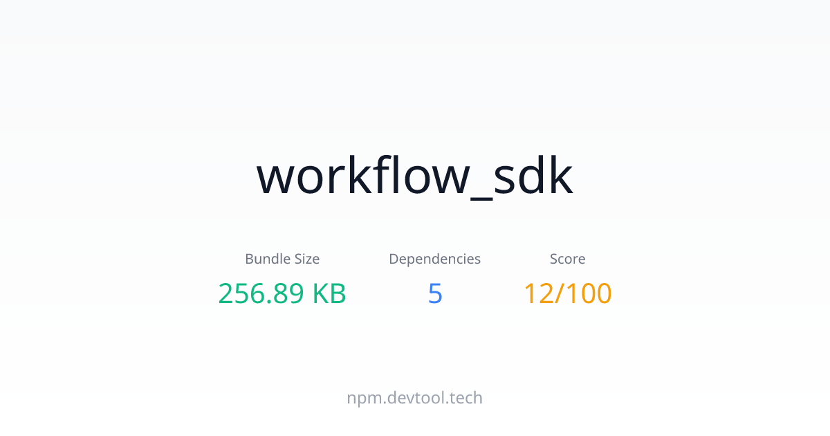 workflow_sdk - Size, Dependencies & Analysis | DEVTOOL.TECH